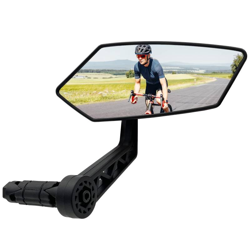 Homieway fahrradspiegel,Extra Große Spiegelfläche Bar End Rückspiegel Fahrrad Spiegel,Schlagfestes Echtglas Fahrrad Rückspiegel Lenkerspiegel,Fahrradspiegel für E-bike Lenker Rechts (14-20mm) von Homieway