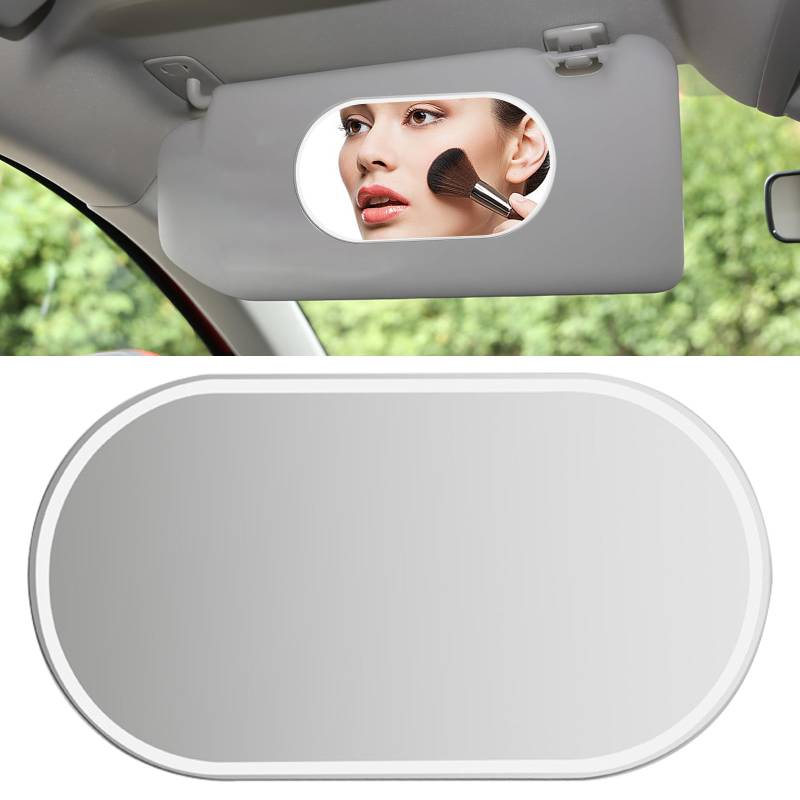 Homirty Auto Sonnenblende Kosmetikspiegel, Sonnenblende Makeup Spiegel, Auto Sonnenblende Make-up Spiegel, Universeller Auto-Innen-Kosmetikspiegel Sitzrückenspiegel für Auto-sonnenblende (Oval) von Homirty