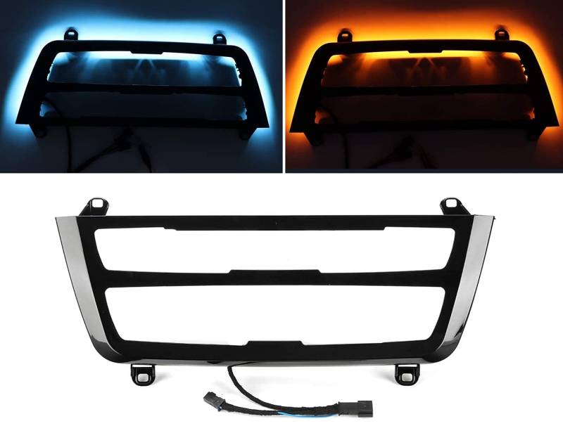 HommyFine Ambiente Lichtleiste Beleuchtung Blende kompatibel mit BMW 3 4 Series F30 F35 3GT M3 M4 (2012-2018) Blende Stimmungslichter Ambientebeleuctung Farbe Orange und Eisblau (Schwarz) von HommyFine