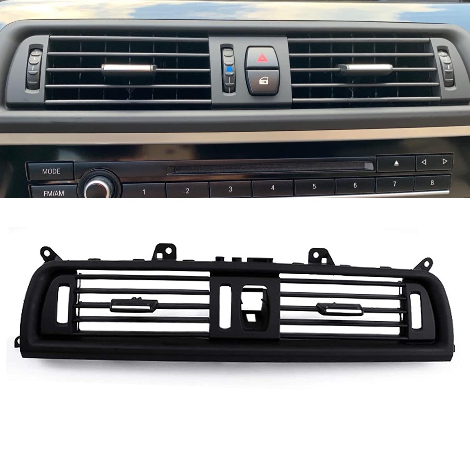 HommyFine Front AC Lüftungsgitter Kompatibel mit BMW 5er F10 F11, Lüftungsgitter Klimaanlage Vorne,Front AC Vent Ersatzluftkonsole für F10/F11 520 523 525 528 530 535 550 2010-2016 (Vorne) von HommyFine