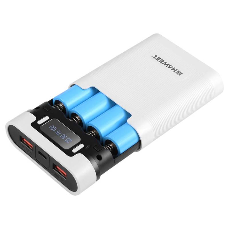 Homoyoyo 18650 4 Powerbank-Hülle tragbares Ladegerät klein 18650 Batteriegehäuse wiederaufladbar Magnetische Powerbank charger ladegeräte DIY 18650 Batterieladegerät Telefonzubehör asb Weiß von Homoyoyo