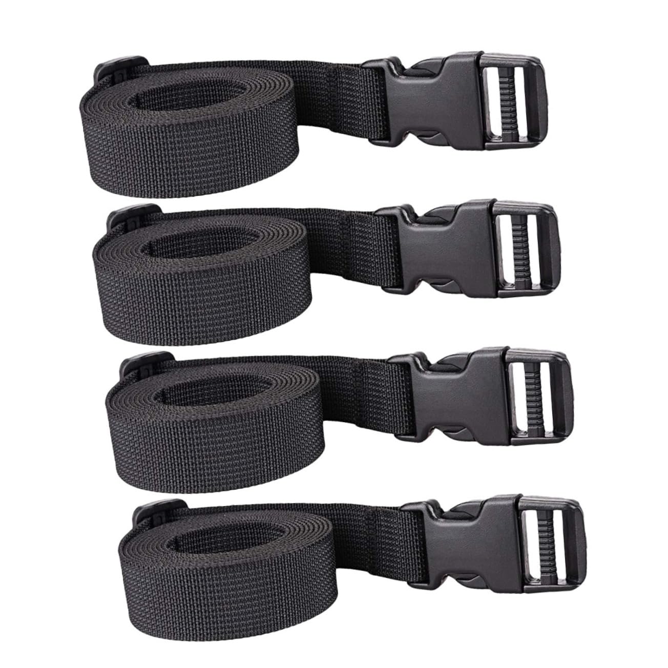 Homoyoyo 4 Stück Outdoor-Rucksackgurt Frachtgurte Taschenriemen Sitz Haken Koffergürtel kofferband lendenwirbelgürtel gepäckgurt Gurte für Gepäck strapazierfähige Feste Riemen Nylon Black von Homoyoyo