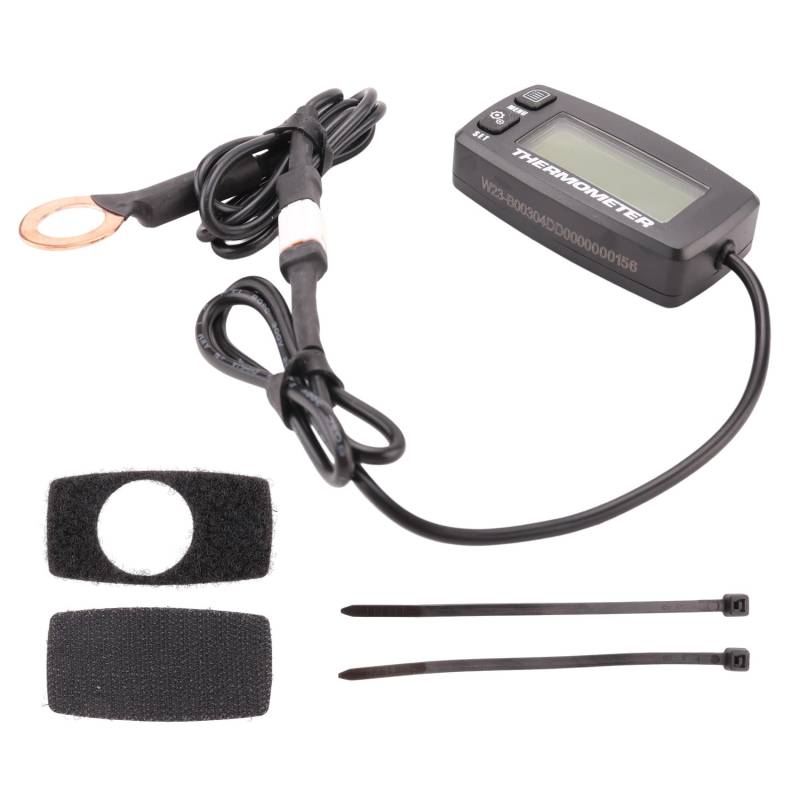 HondoKet Digitaler LCD-Motortemperaturmesser Übertemperaturalarm mit Sensor RL-TS002 für Motorrad, Dirtbike, ATV von HondoKet