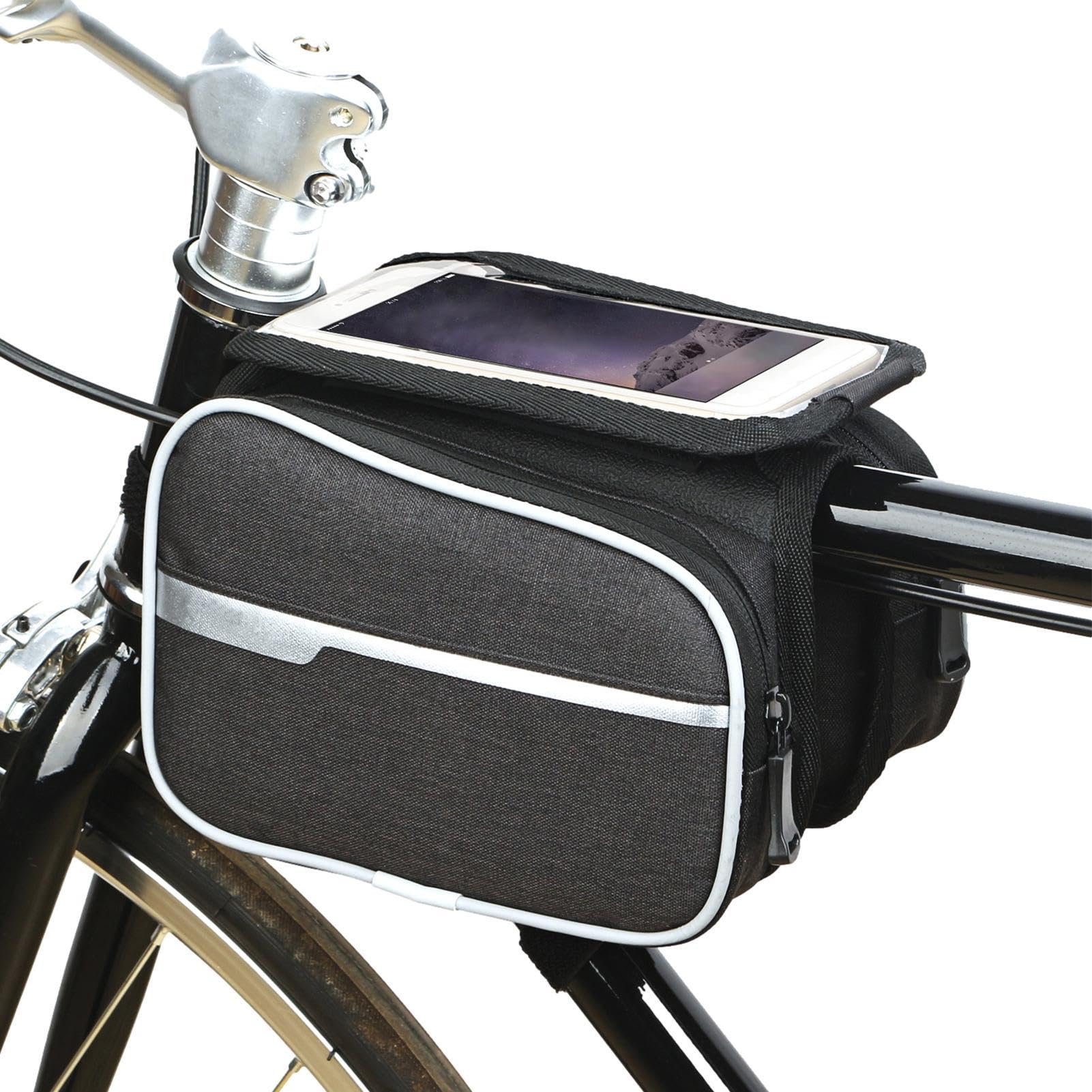 Honhoha Fahrrad-Handytasche, Fahrrad-Handyhalterungstasche | Handyhaltertasche - Fahrrad-Frontrahmentasche, Fahrrad-Touchscreen-Handytasche, Fahrradtasche für Mountainbike, Rennrad von Honhoha