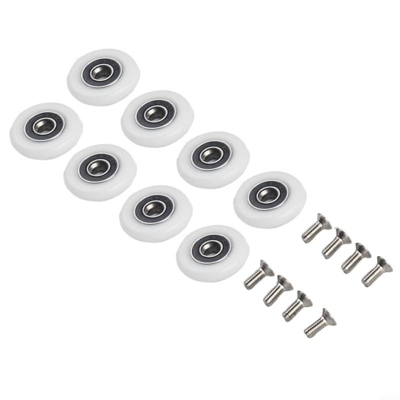 Duschkabinenrollen, Ersatzrollen für Duschkabinen, Ersatz-Set für Duschraumzubehör und Duscharmaturen (19 mm), 23 mm, 8 Stück von Honseadek