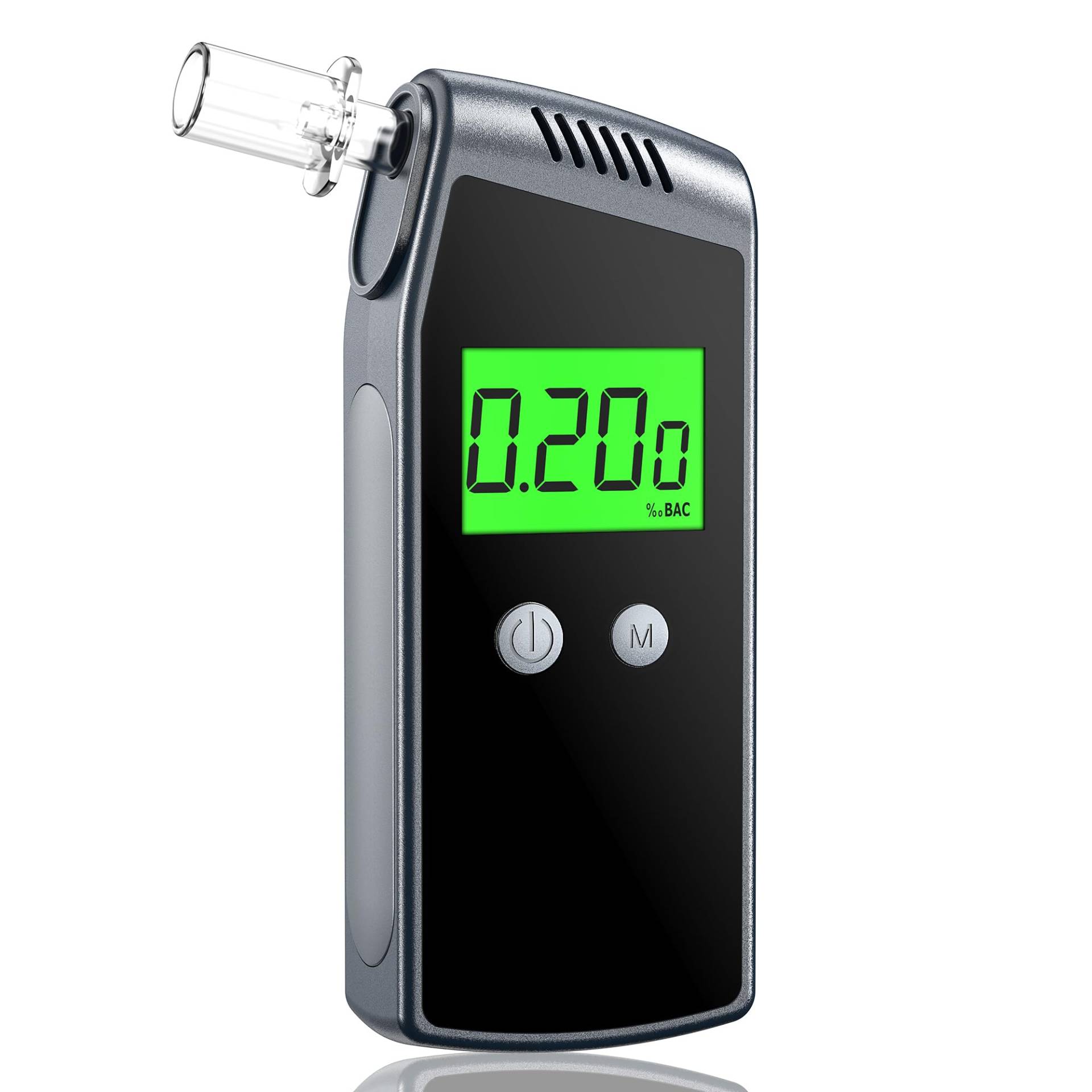 Hoonyer Alkoholtester, Polizeigenau Alkoholmessgerät mit 10 Mundstücken, Professional-Grade Accuracy Breathalyzer mit Digitaler LCD-Anzeige, Portable Alcohol Tester with USB Rechargeable (Schwarz) von Hoonyer