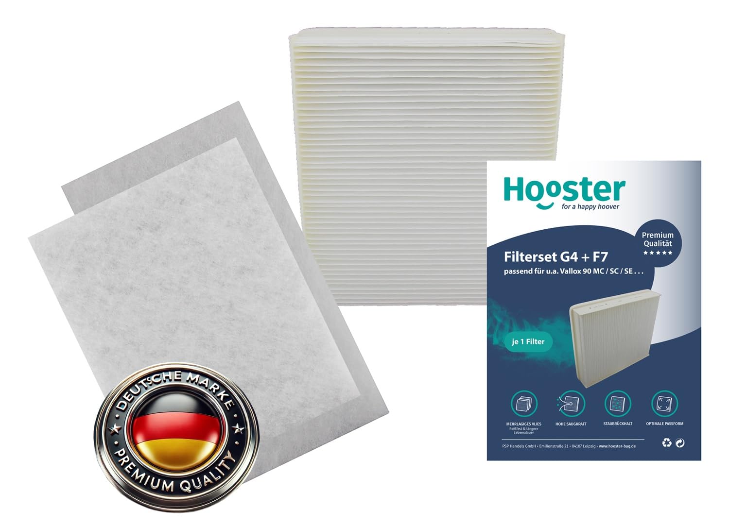 1 Filter SET passend für Vallox 90 SC/SE/MC | 2x Filtermatte G4 und 1x Kompaktfilter F7 von Hooster