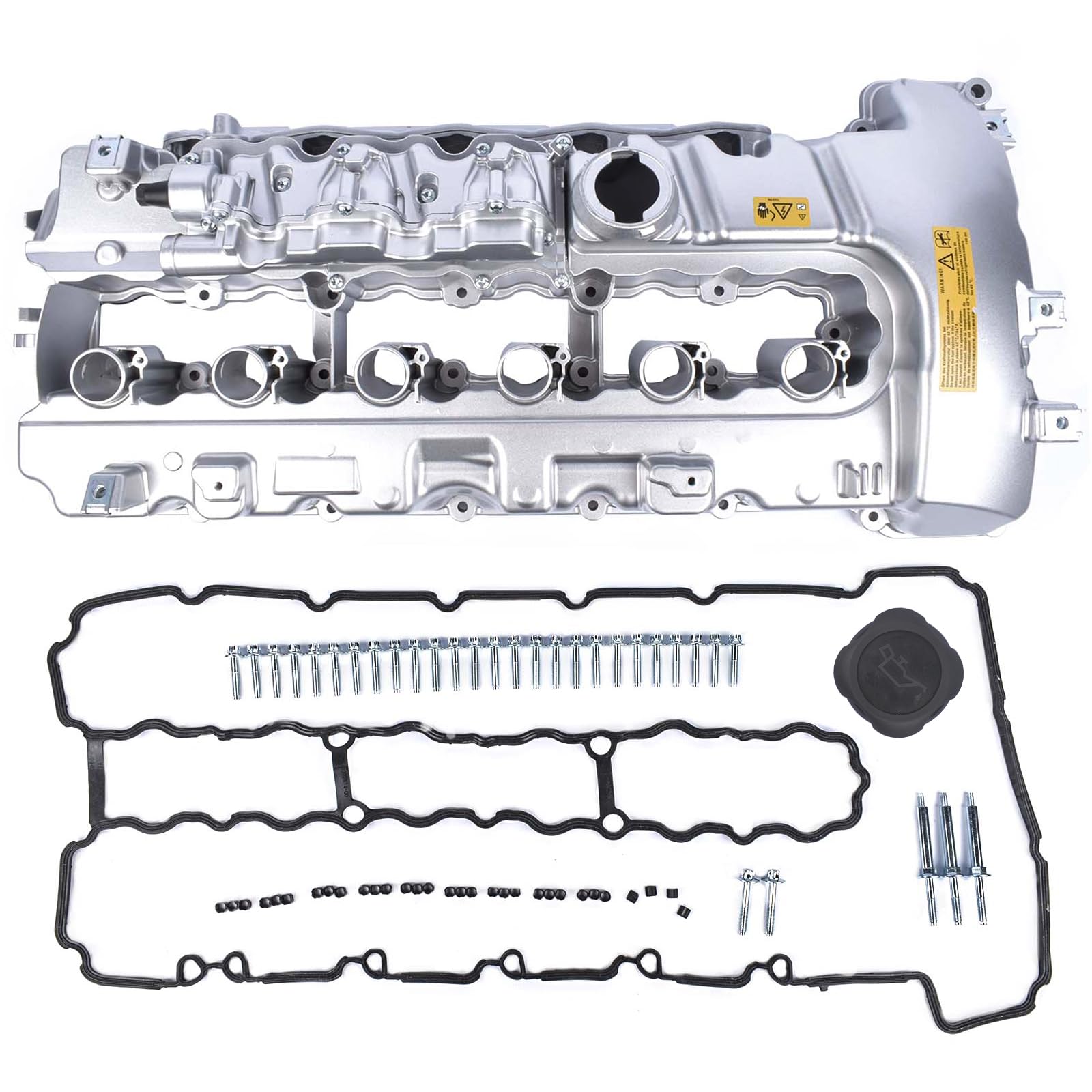 Aluminium Ventildeckel mit Dichtung Kompatibel mit 135i 335i 535i 740i X6 xDrive35i Z4 Roadster sDrive35i N54 3.0L #11127565284 11127565286 Hopzty von Hopzty