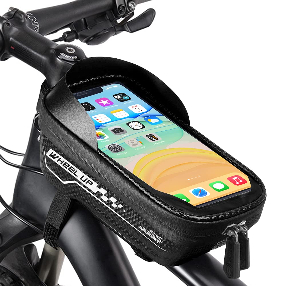 Horuili® Rahmentasche Fahrrad Wasserdicht, Fahrrad Rahmentasche, Fahrrad-Navigations-Handytasche, Induktions-Touchscreen mit Sonnenblende, Geeignet für Android/iPhone/Samsung-Handys bis zu 6,5 (02) von Horuili