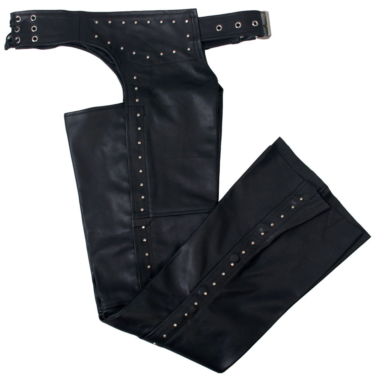 Hot Leathers Damen Chaps aus Leder mit Nieten (Schwarz, XX-Small) von Hot Leathers