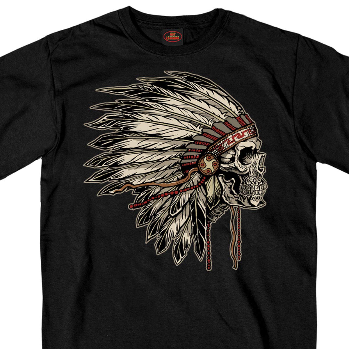 Hot Leathers Earthtones Headdress Biker-T-Shirt, 100% Baumwolle, doppelseitig, Bedruckt von Hot Leathers