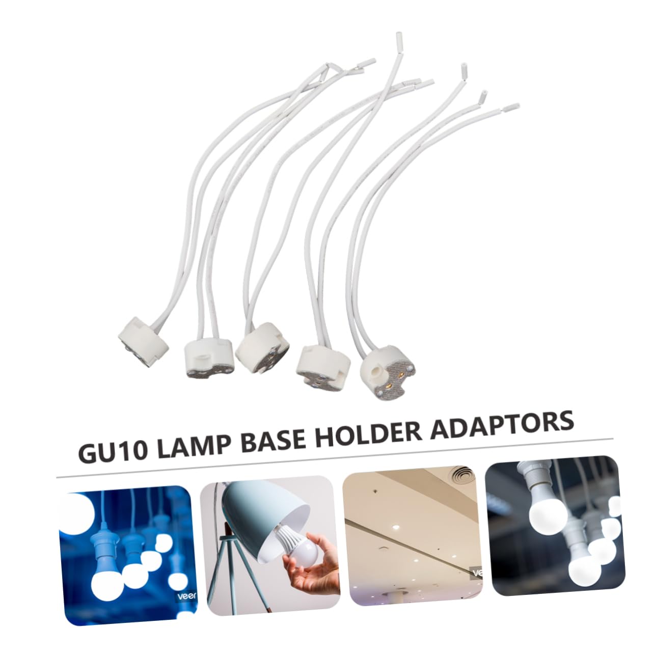 Housoutil 10 Stück Gu10 Lampensockel Lampenfassung Gu10 Lampenfassung Gu10 Lampenfassung Gu10 Halterung Gu10 Lampenfassung Weiß von Housoutil