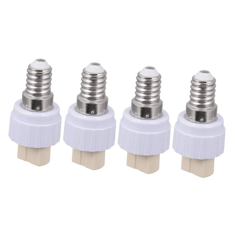 Housoutil 4 Stück E14 Bis G9 Lampenfassung Glühbirnen-sockeladapter Lichtkonverter Von E14 Auf G9 Konverterfassung Für Glühbirnen Led-lichtkonverter Adapter Für Glühbirnen Metall Weiß von Housoutil