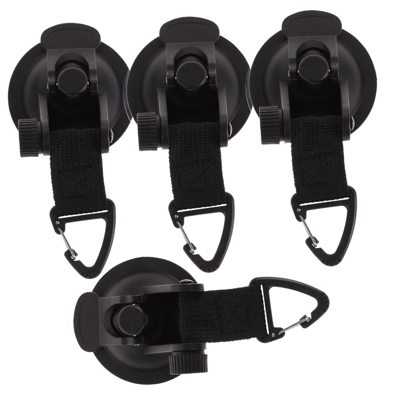 Housoutil 4 Stück Zelt Saugnapf saugnapfhaken zeltzubehör campung zubehör Camping zubehör Zeltplane Halterung Saugnapf Bausatz LKW Saugheber Haken für Zelt-Saugnapf Markisenclips Nylon Black von Housoutil