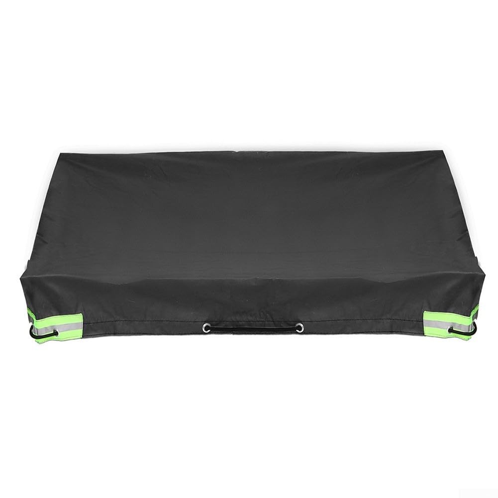 HpLive Anhängerplane Flachplane mit Reflektierenden Streifen, 183x122x13cm 420D Oxford Anhänger Abdeckplane mit Planenseil (Schwarz) von HpLive