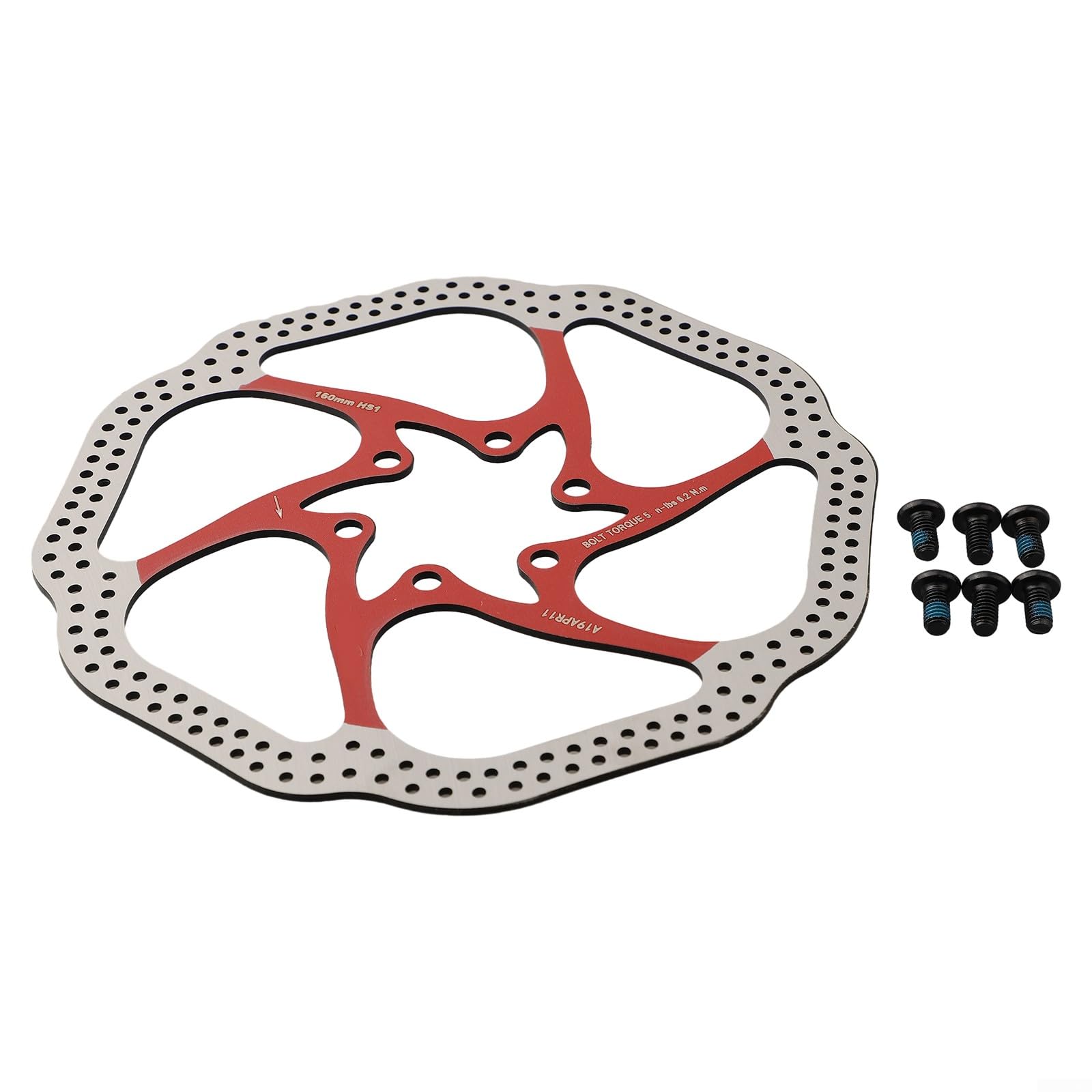 Stainless Steel Bike Brake Discs Robust Design in 160mm and 180mm Variants (Red 160) von HpLive