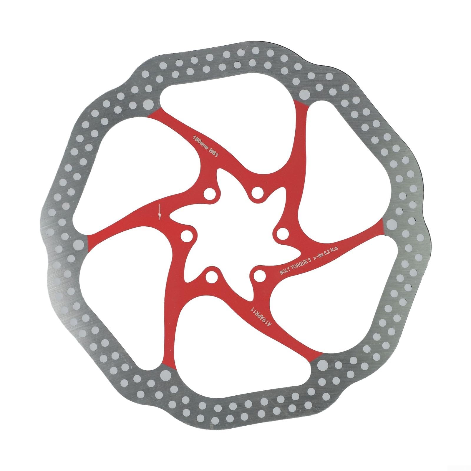 Stainless Steel Bike Brake Discs Robust Design in 160mm and 180mm Variants (Red 180) von HpLive