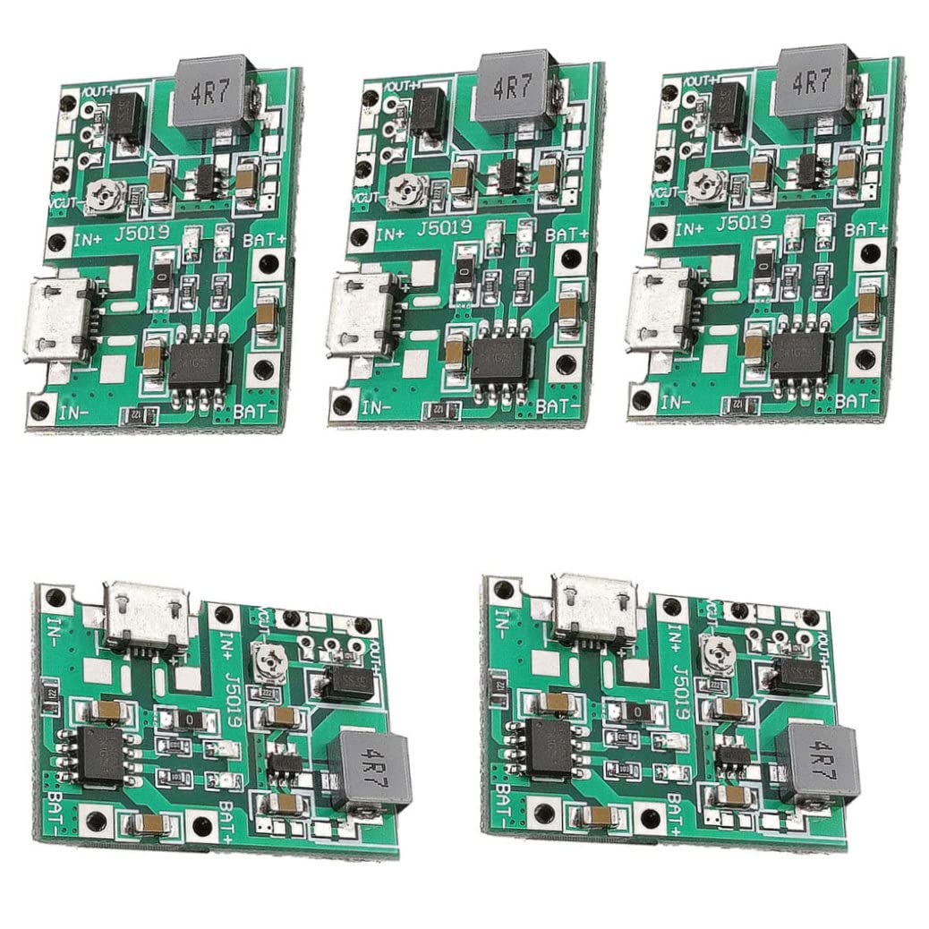 Lademodulmodul 2A 18650 Lademodul Lithium Li-Ionen-Batteriemodul Boost 3,7 V bis 5V 9 V 5pcs von Hperu