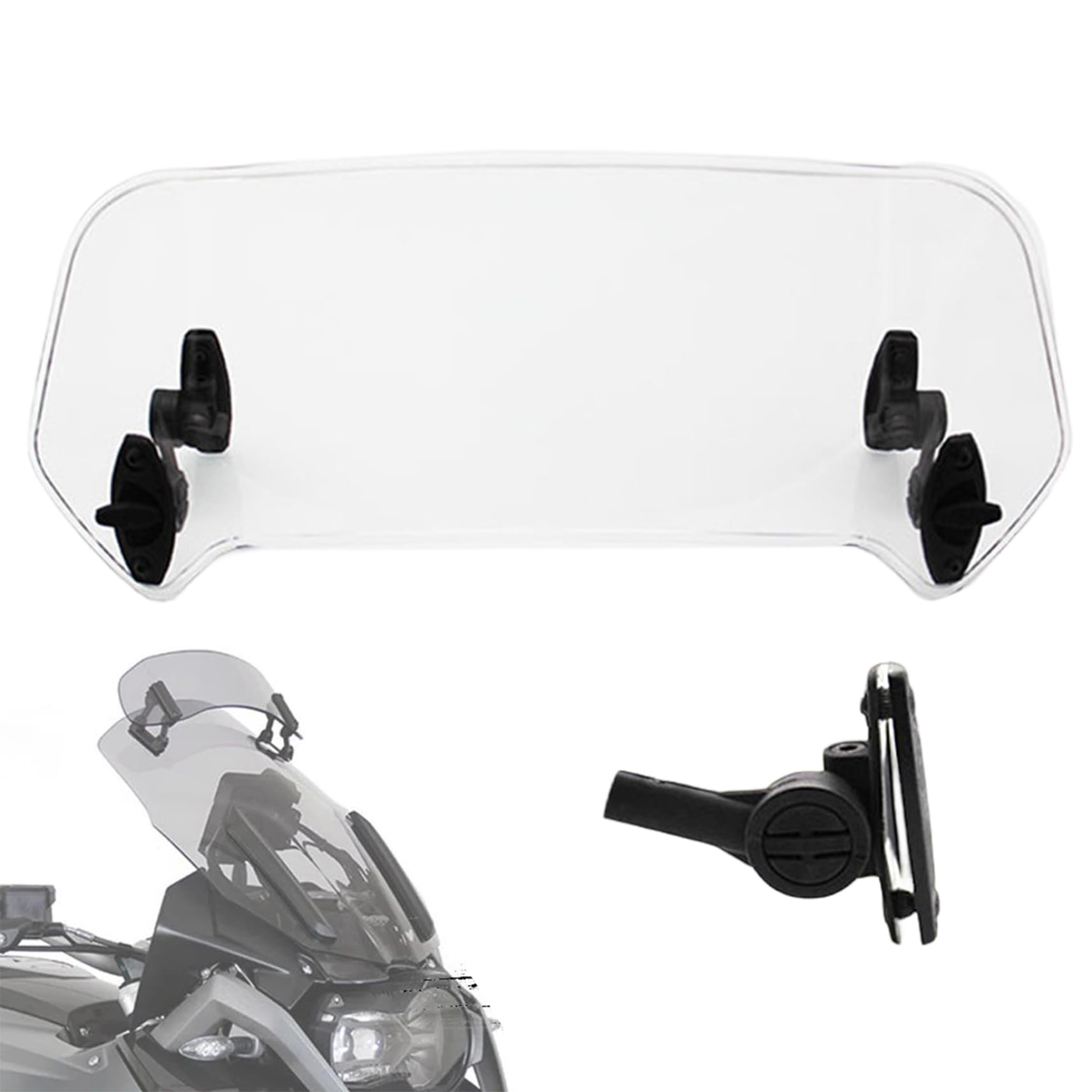 Motorrad -Windschutzscheibe, einstellbare erhöhte Motorrad -Windschutzscheiben, universeller Clip am Windabfleisch, transparente Windabfleischclips für Motorradsportbikes -Roller, Wind Defflektorcl von Hperu