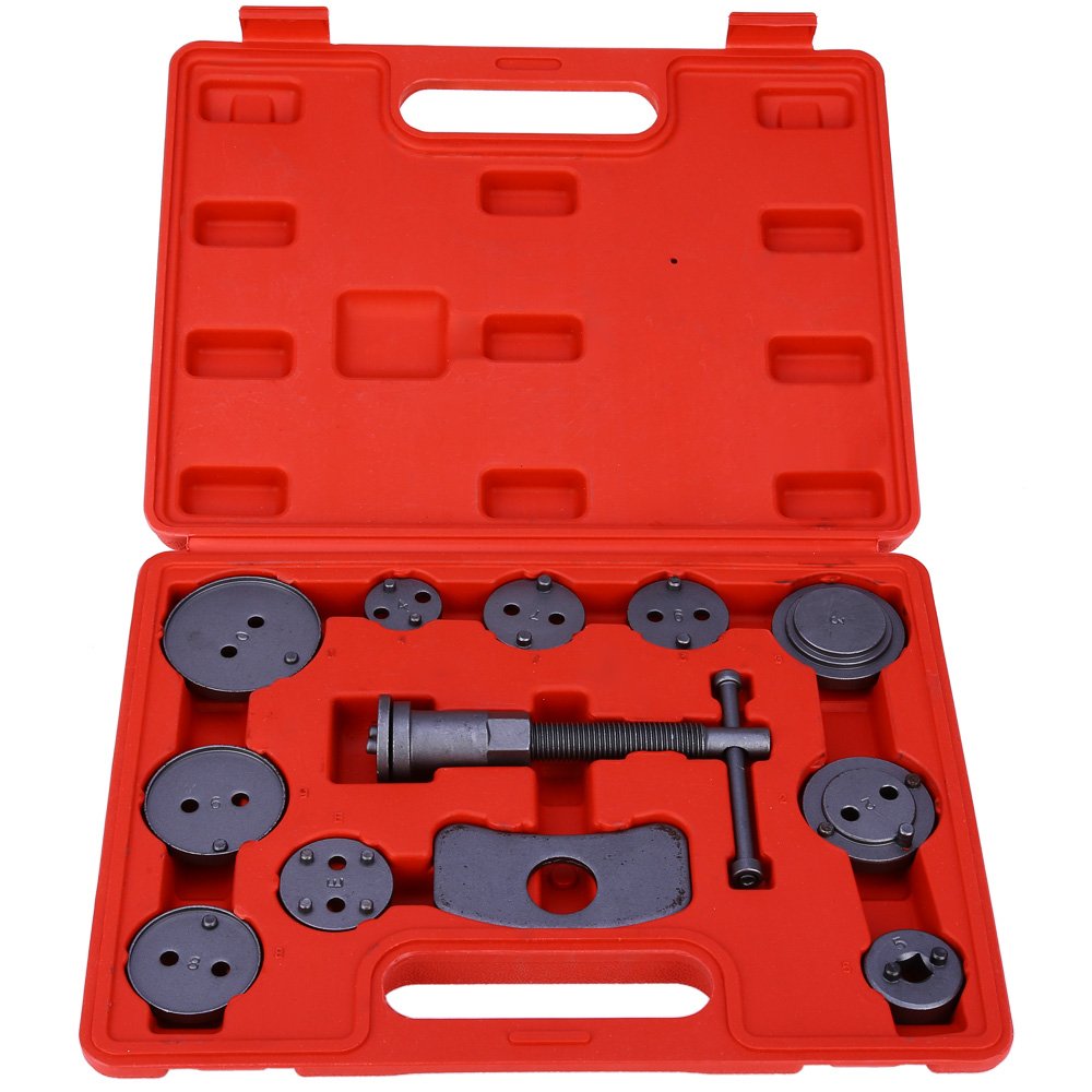 HpyAlwys 12-teiliges Universal Auto Präzisionsscheibe Bremssattel Bremssattel Rückziehwerkzeug Kit Bremsbelag Bremspumpe Bremskolben Auto Reparatur Werkzeug Kit von HpyAlwys