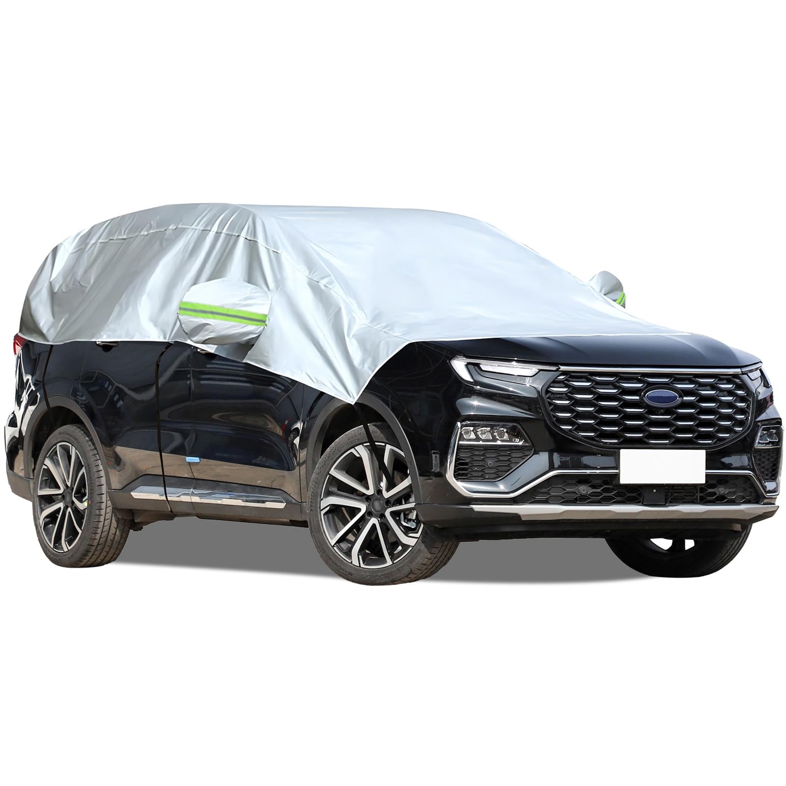 Hrozny Car Windshield Cover for Ice and Snow, Halbgarage für Auto Winter, wasserdichte Autoabdeckung Frontscheibenabdeckung mit Reflektierenden Gurten, Auto Scheibenabdeckung Schützt (SUV) von Hrozny