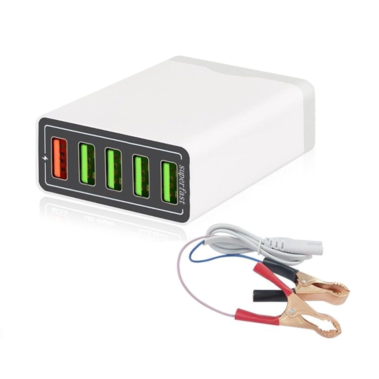 Hrtyvhin Gleichstromwandler Mit Batterieclip 12 V 24 V 5 V 6 A USB Netzteil Bucking Regler Von 5 Anschlüssen von Hrtyvhin