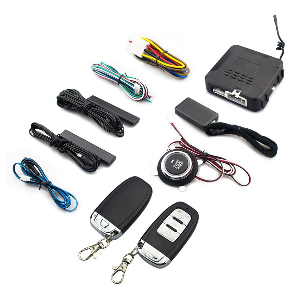 Hsdubygr Auto-Fernstart-Stopp-Kit Bluetooth-Handy-App-Steuerung Motorzündung Öffnen des Kofferraums PKE Keyless Entry Autoalarm von Hsdubygr