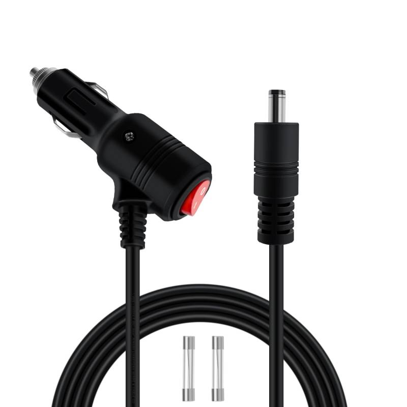 HuaLiSiJi Zigarettenanzünder auf DC5521 12V 24V DC Kabel mit Zigarettenanzünder Stecker mit Schalter 16AWG 15A, für GPS, Kamera, LED Leuchten (2m) von HuaLiSiJi