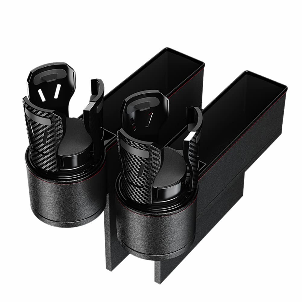 2 Stück Auto Vordersitz Aufbewahrungsbox Organizer,Universal Auto Seat Gap Organizer mit Doppelbecherhalter Auto Gap Aufbewahrungs Box für Geldbörsen, Handys, Schlüssel, Karten, Münzen von Huamengyuan