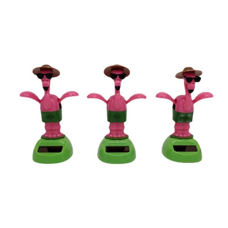 3 Stück Auto Armaturenbrett Ornament,Auto Armaturenbrett Dekoration Solar Tanzende Flamingo Spielzeuge Solar Spielzeug Wackelfiguren für Autoinnenraum Home Office Desk Decor von Huamengyuan