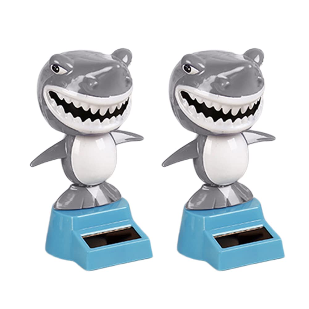 Huamengyuan 2pcs Auto Armaturenbrett Solar Dekoration,Cartoon Shark Kreative Autodekoration Solarbetriebenes Tanzendes Spielzeug Auto Kreative Dekoration für Auto Büro Schreibtisch Home Decor von Huamengyuan