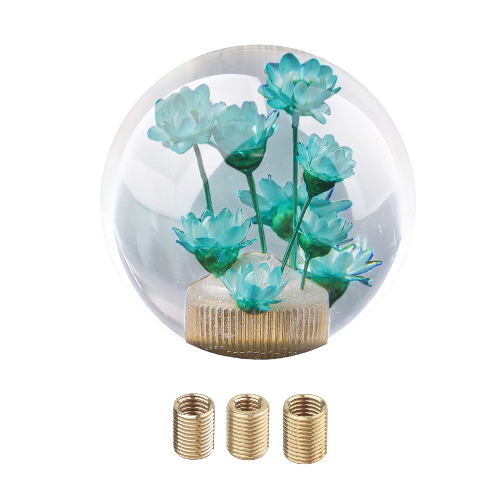 Huamengyuan Auto Schaltknauf Schaltkugel Kreativer Schalthebel Schaltkopf Auto Schalthebel Knopf Transparenter Blume Ball Schaltknauf Auto-Schaltknauf aus Acryl von Huamengyuan