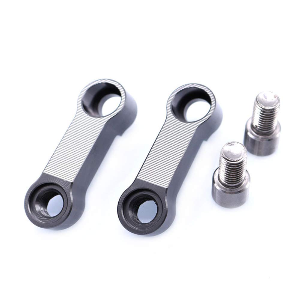 Motorrad Spiegelverlängerung,Rückspiegel Verlängerung Spiegel Adapter Riser Extender 10MM,mit Spiegelhalterung Extender Adapter für Motorrad Dual Sport Cruiser Scooter Sportfahrräder,Hellgrau von Huamengyuan