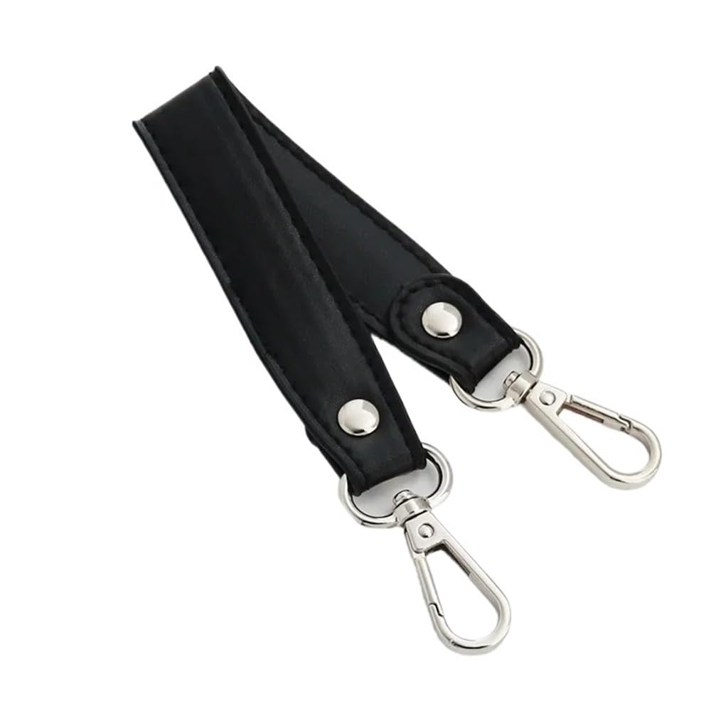 Ersatz Trageriemen Schulterriemen 28 cm Mode Einfache Feste Farbe Breiten Schulter Gurt PU Leder Frauen Handtasche Griff Kurze Tasche Strap Nützlich Austauschbar Schultergurt(Schwarz) von Huangj-0527