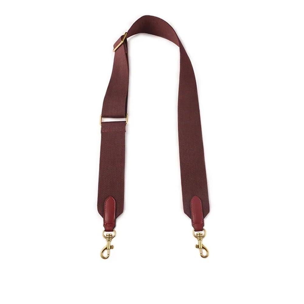 Ersatz Trageriemen Schulterriemen 5 cm breites Canvas-Stoffband, einfarbig, Taschengurt, Messenger-Schultertaschengürtel aus Rindsleder, Taschenteile verstellbar Schultergurt(Burgundy) von Huangj-0527