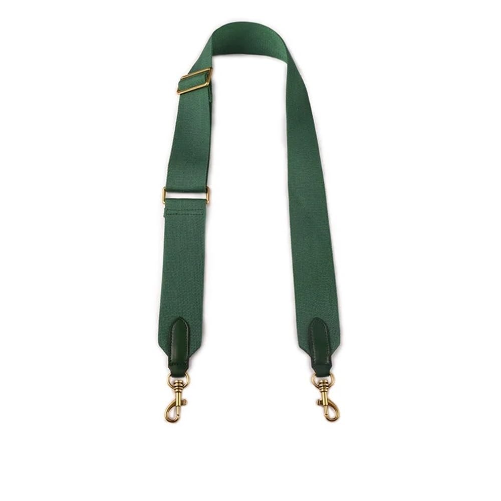 Ersatz Trageriemen Schulterriemen 5 cm breites Canvas-Stoffband, einfarbig, Taschengurt, Messenger-Schultertaschengürtel aus Rindsleder, Taschenteile verstellbar Schultergurt(Green) von Huangj-0527