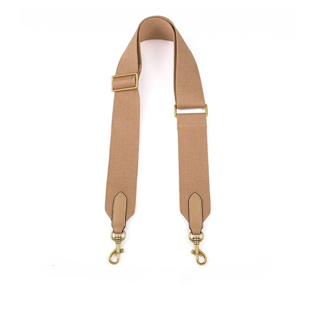 Ersatz Trageriemen Schulterriemen 5 cm breites Canvas-Stoffband, einfarbig, Taschengurt, Messenger-Schultertaschengürtel aus Rindsleder, Taschenteile verstellbar Schultergurt(Khaki) von Huangj-0527