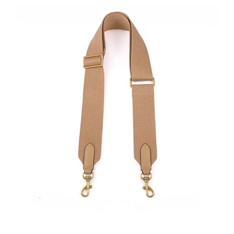 Ersatz Trageriemen Schulterriemen 5 cm breites Canvas-Stoffband, einfarbig, Taschengurt, Messenger-Schultertaschengürtel aus Rindsleder, Taschenteile verstellbar Schultergurt(Khaki) von Huangj-0527