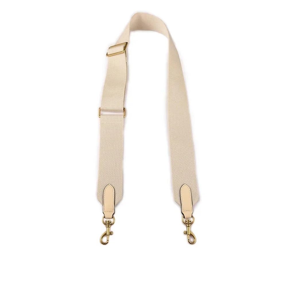 Ersatz Trageriemen Schulterriemen 5 cm breites Canvas-Stoffband, einfarbig, Taschengurt, Messenger-Schultertaschengürtel aus Rindsleder, Taschenteile verstellbar Schultergurt(Off White) von Huangj-0527