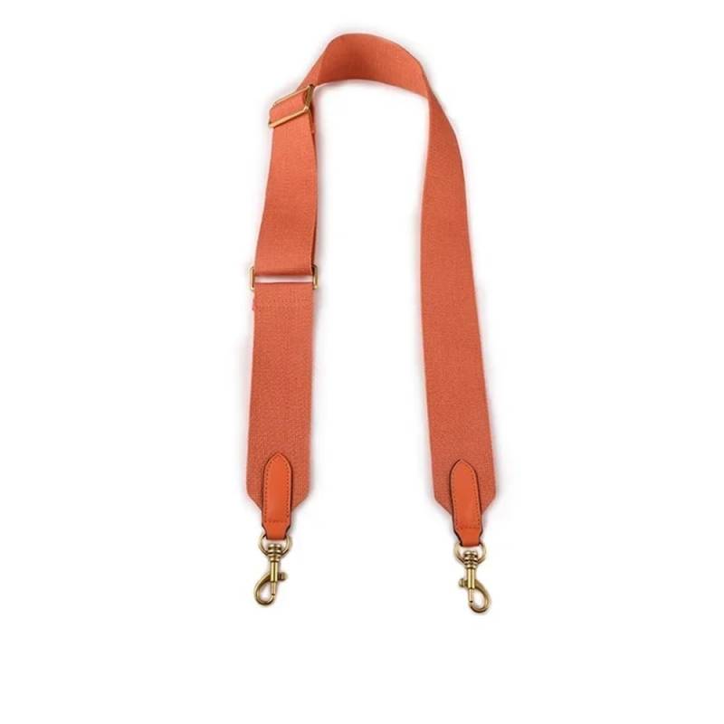 Ersatz Trageriemen Schulterriemen 5 cm breites Canvas-Stoffband, einfarbig, Taschengurt, Messenger-Schultertaschengürtel aus Rindsleder, Taschenteile verstellbar Schultergurt(Orange) von Huangj-0527