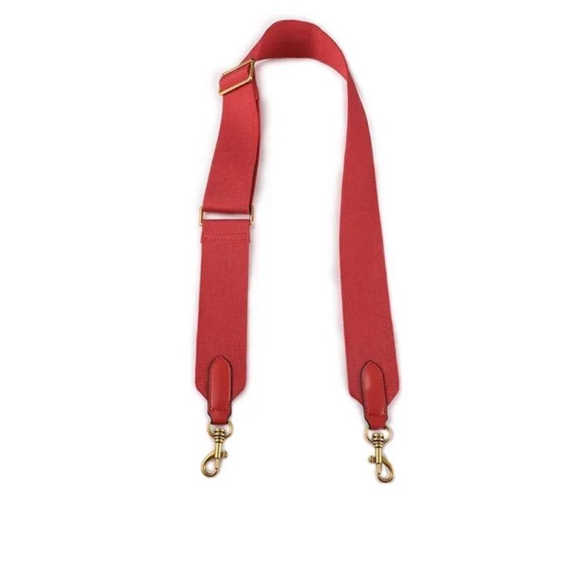 Ersatz Trageriemen Schulterriemen 5 cm breites Canvas-Stoffband, einfarbig, Taschengurt, Messenger-Schultertaschengürtel aus Rindsleder, Taschenteile verstellbar Schultergurt(Red) von Huangj-0527