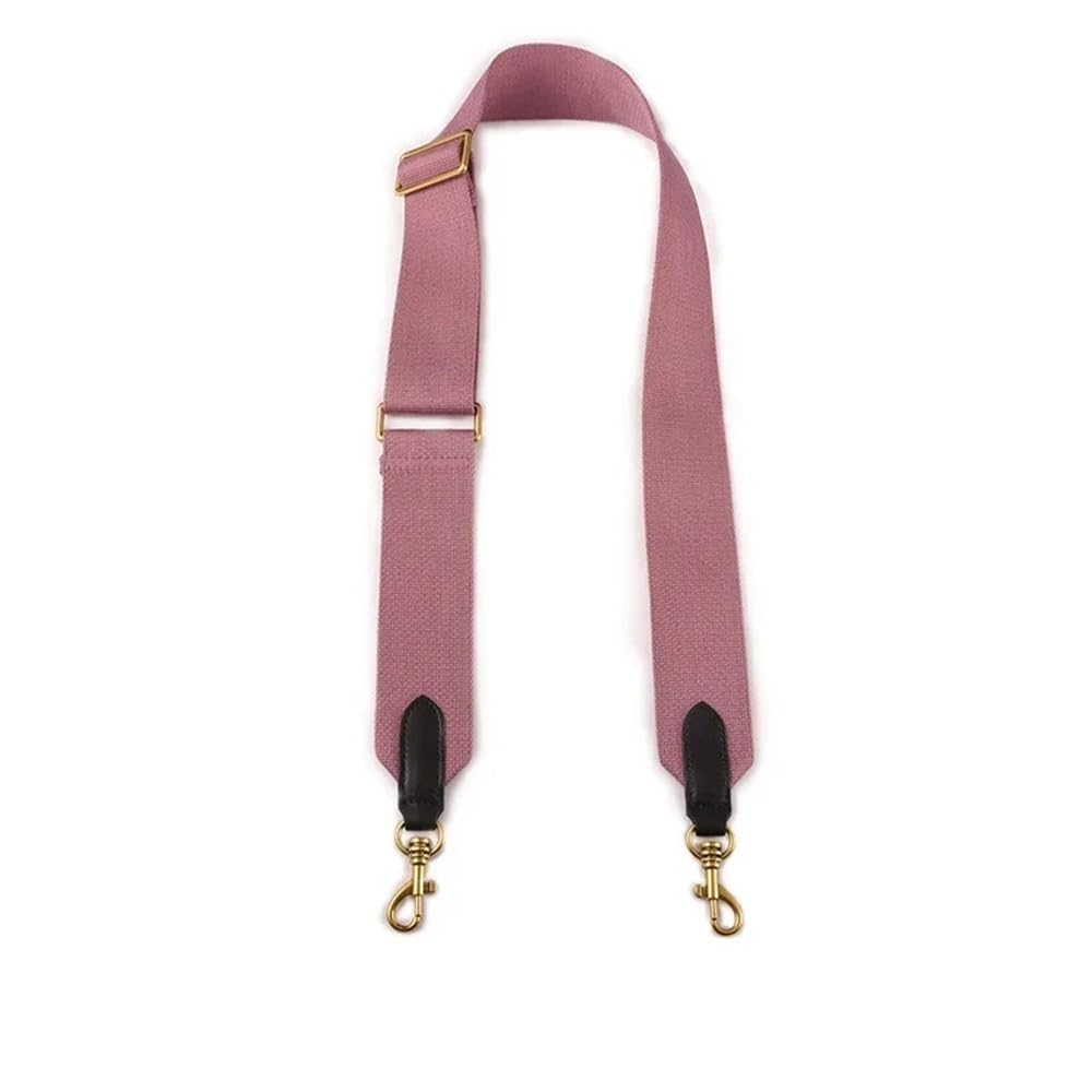 Ersatz Trageriemen Schulterriemen 5 cm breites Canvas-Stoffband, einfarbig, Taschengurt, Messenger-Schultertaschengürtel aus Rindsleder, Taschenteile verstellbar Schultergurt(Rose red) von Huangj-0527