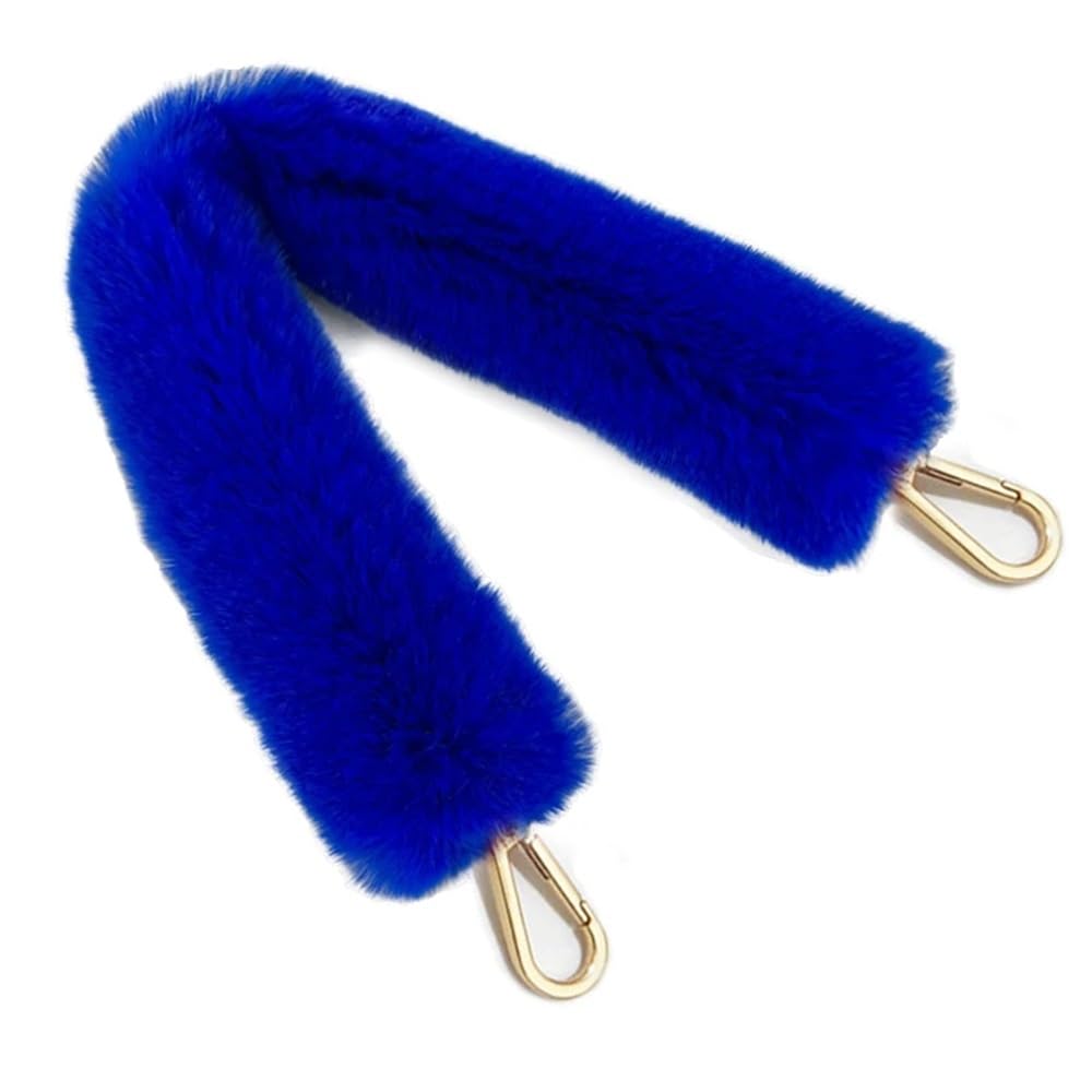 Ersatz Trageriemen Schulterriemen Kunstfell Griffband Portemonnaie Zubehör Taschenkette Ersatz Portemonnaie Schultergurt Umhängetaschengurt Pelziger Handgurt Schultergurt(Blue,45cm) von Huangj-0527