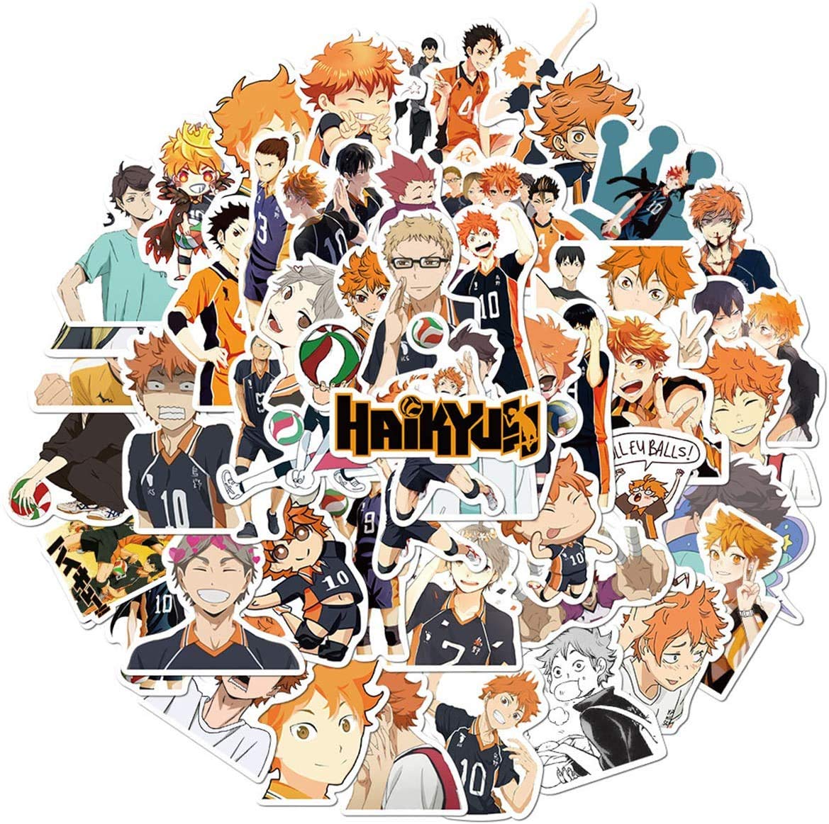 50St. Haikyuu Aufkleber, japanische Cartoon Anime Gon Freecss Whale Island Vinyl Aufkleber Aufkleber für Laptop, Wasserflasche, Auto, Skateboard, Gitarre, Helm von Huayao