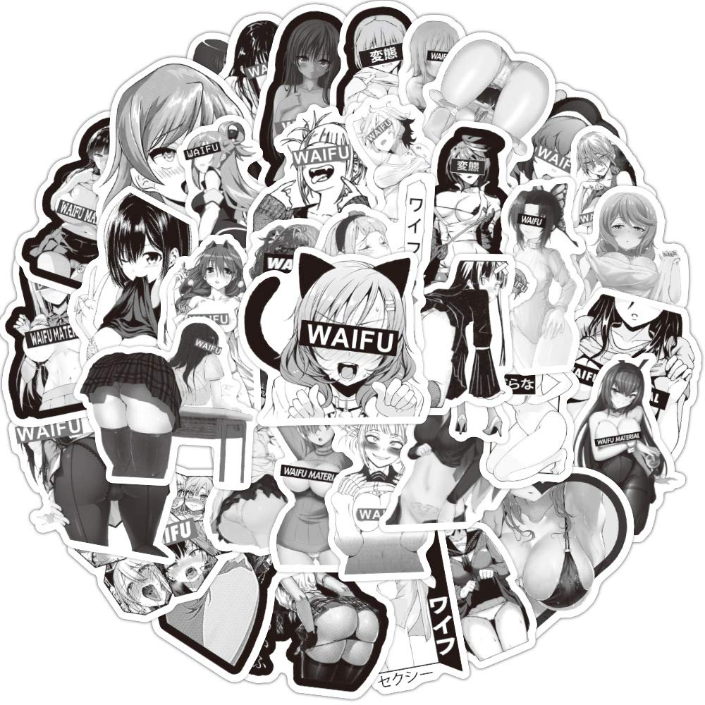 Huayao 50pcs Waifu Stickers, Anime Sexy Aufkleber für Erwachsene, heiße und sexy Bomb Pinup Girls, Dekorieren Laptop, Auto, Wasserflasche, Skateboard von Huayao