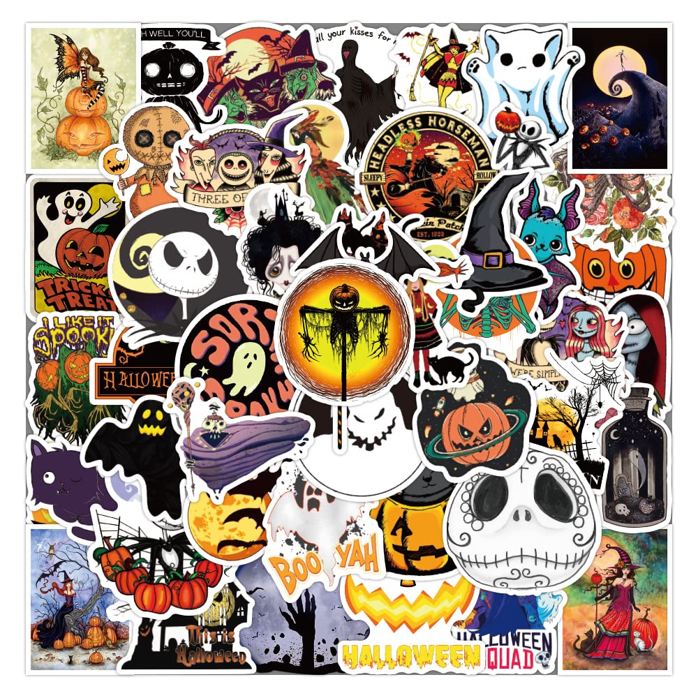 Huayao Halloween Kürbis Stickers Lustige wasserdichte Vinyl-Aufkleber für Scrapbooking-Wasserflaschen-Partybevorzugungen (50 Stück Kürbisart) von Huayao