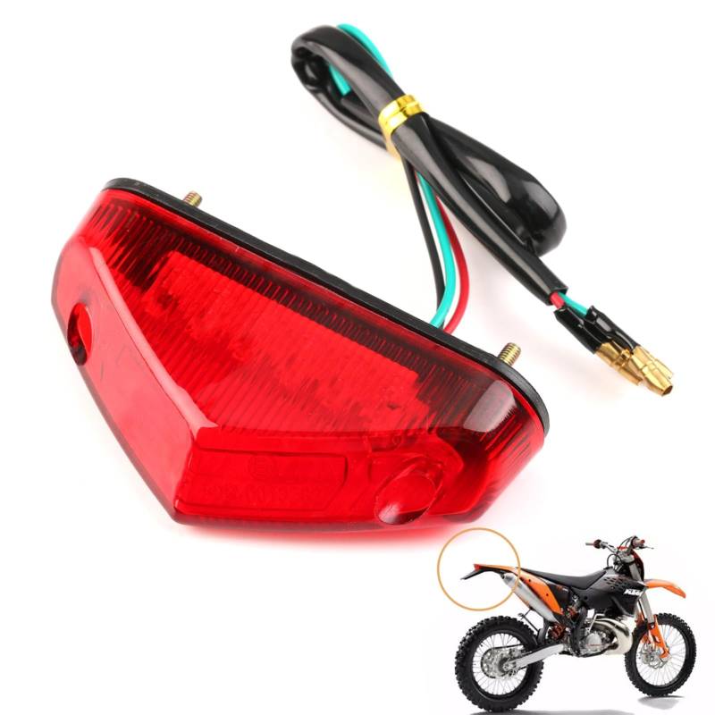 Hugfads Hochwertiges Motorrad Rücklicht Bremsrücklicht, 12V 9 LED E-geprüft, Universal für Motorräder ATV Dirt Bike Scooter von Hugfads