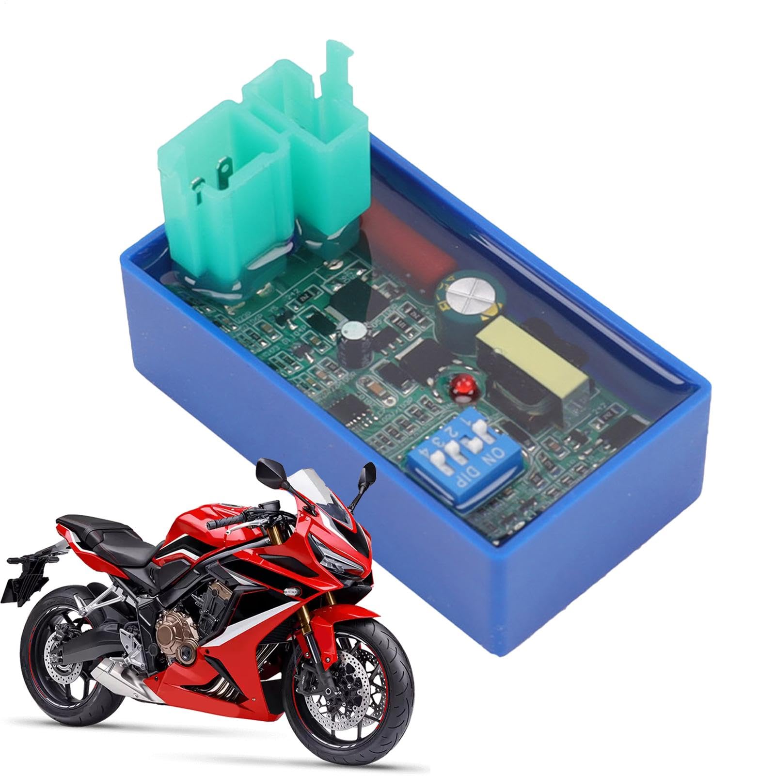 Hugsweet Motorrad -Zündbox, Racing CDI Box 6 Pin | Einstellbarer Hochleistungsrennen 6 Pin - Powersports Zündteile, Powersports Electrical & Battery Products für verbesserte Fahranforderungen von Hugsweet