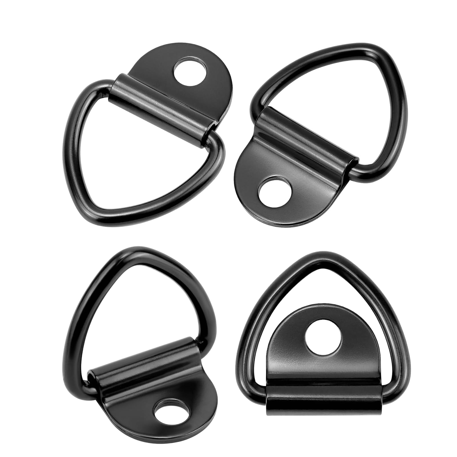 Hugwish 4pcs zurrösen Edelstahl schwerlast Tragkraft 450 KG, zurrösen pkw anhänger schwarz, zurrösen v-Ring für Anhänger LKW Autos Boote Kajak von Hugwish