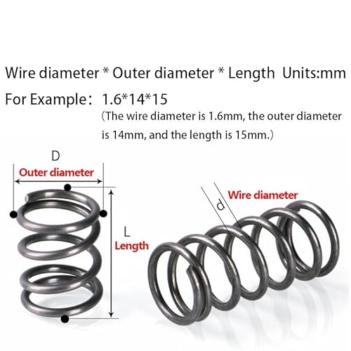 10 STÜCKE 65 Mn Drahtdurchmesser 0,8 mm Federstahl Druckfeder Y-Typ Rotorrückholfeder Druckfeder(15mm,12mm-0.8mm(10Pcs)) von Huhpa